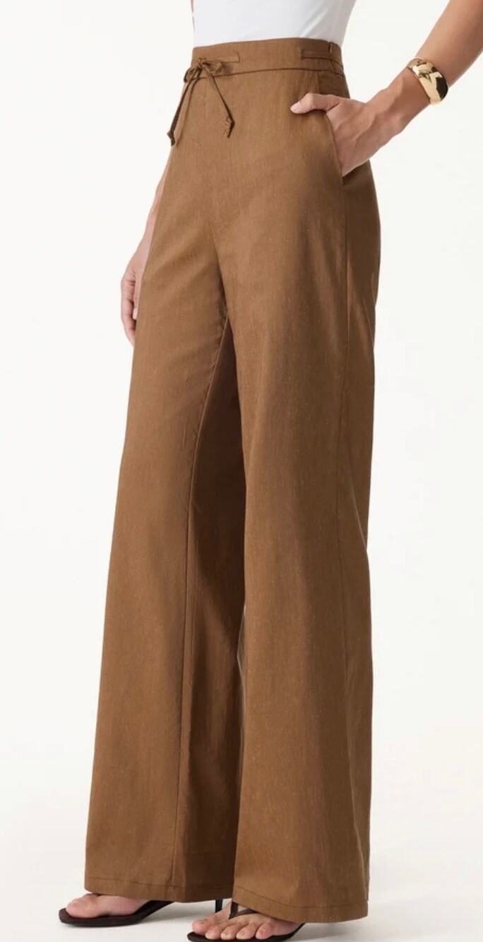OGL Move Wide Leg Pants Dark Olive Green Size L NWT Drawstring Pockets